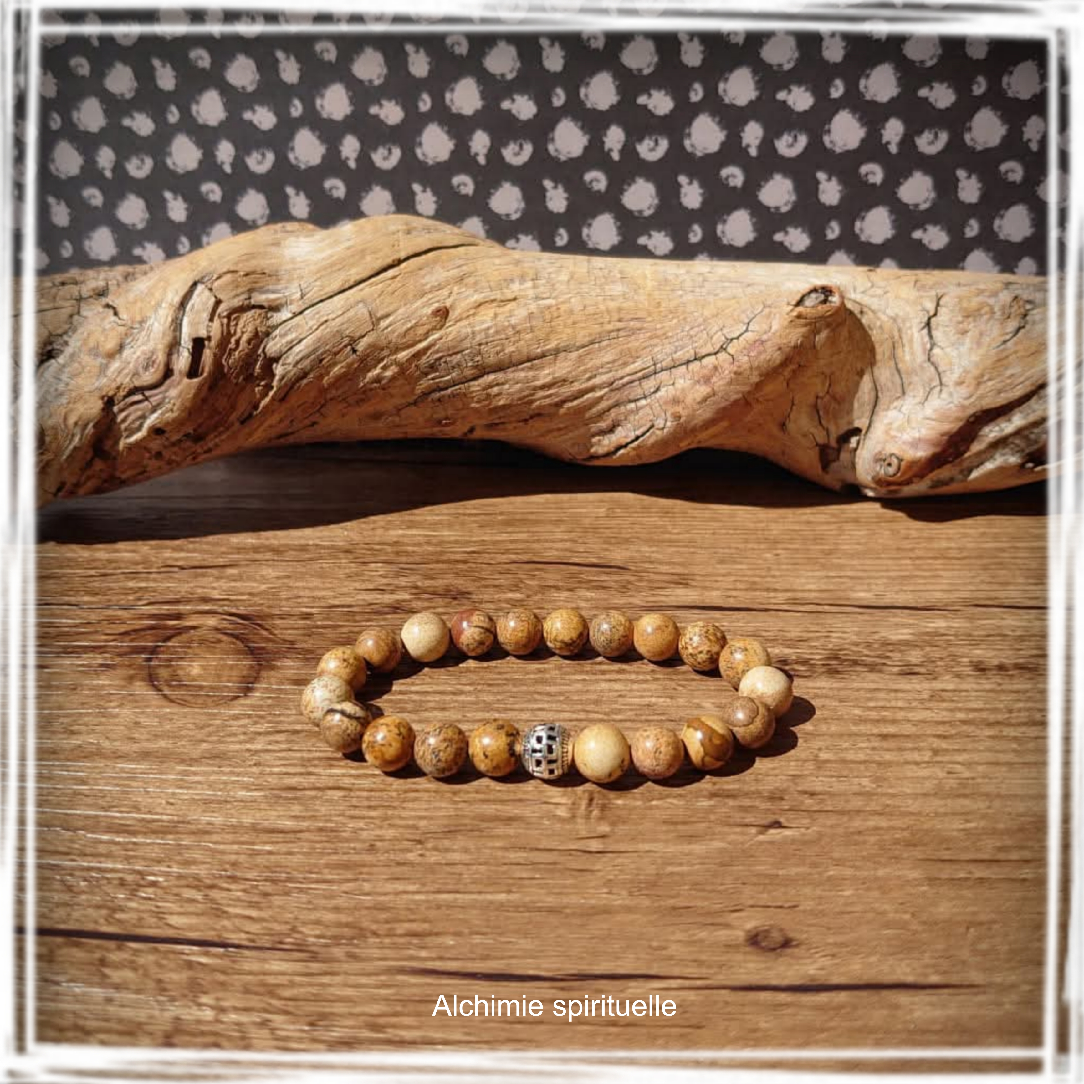 Bracelet Jaspe paysage (8mm)