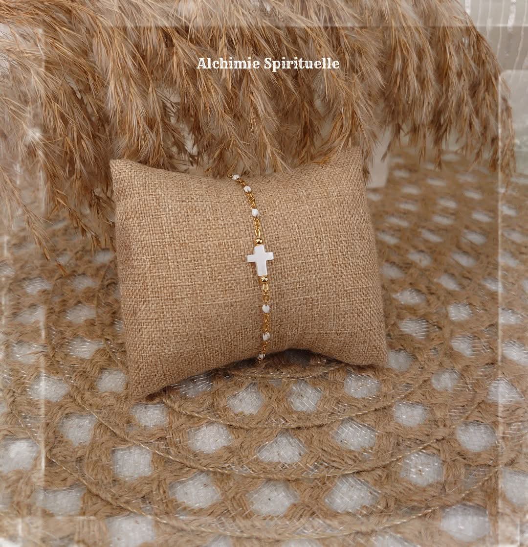 Bracelet Croix en Nacre
