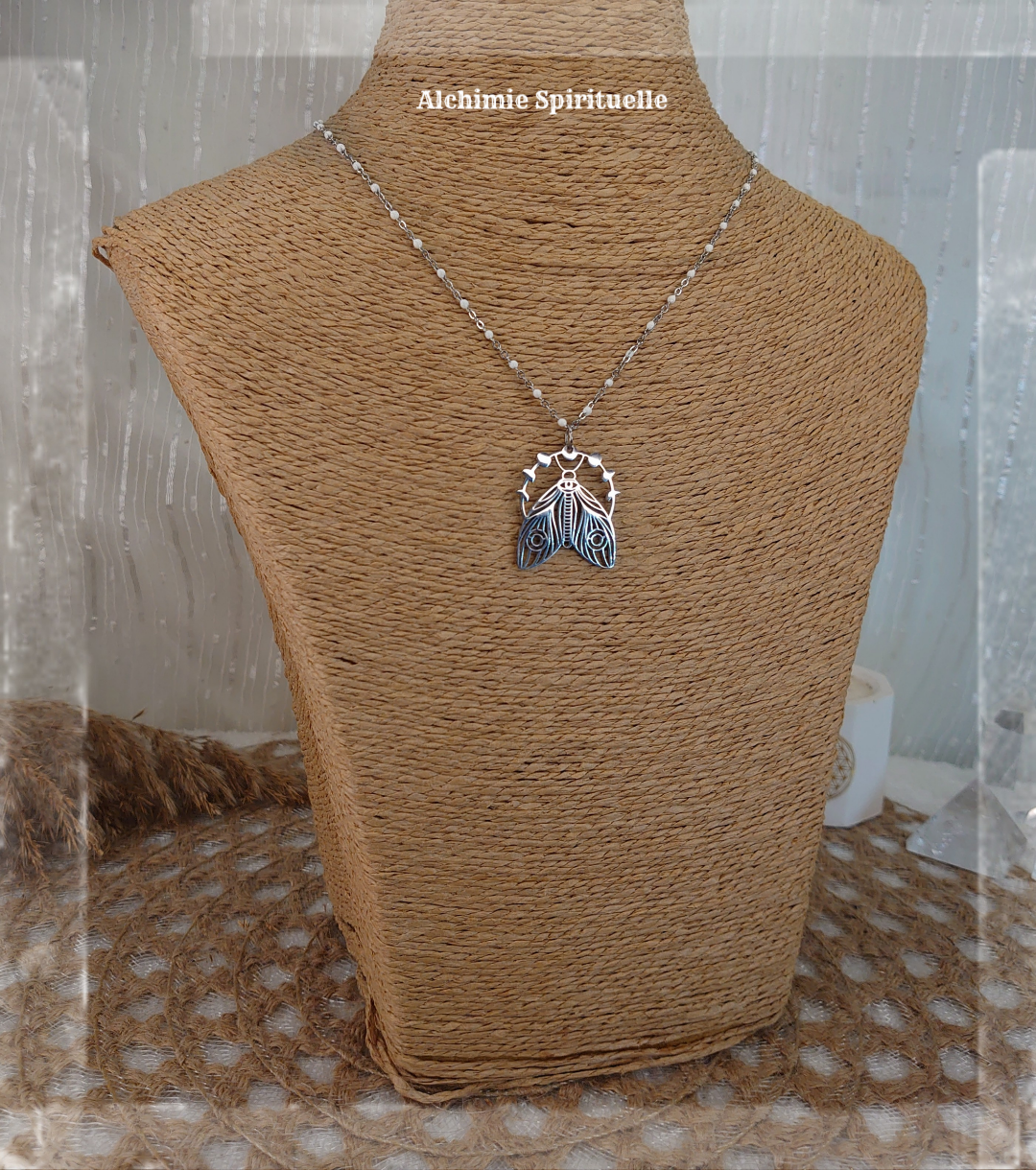 Collier Cycle Lunaire Papillon