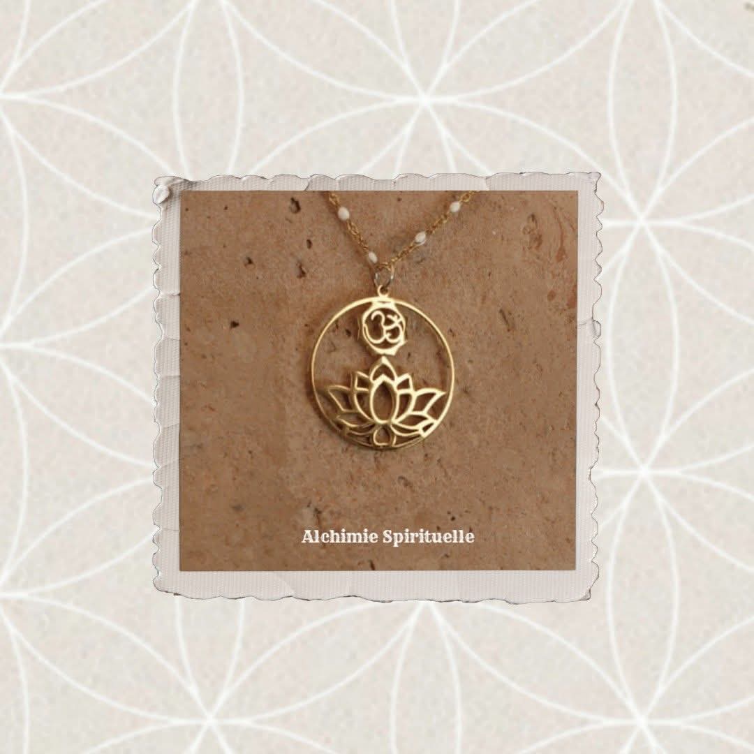 Collier Aum Fleur de lotus