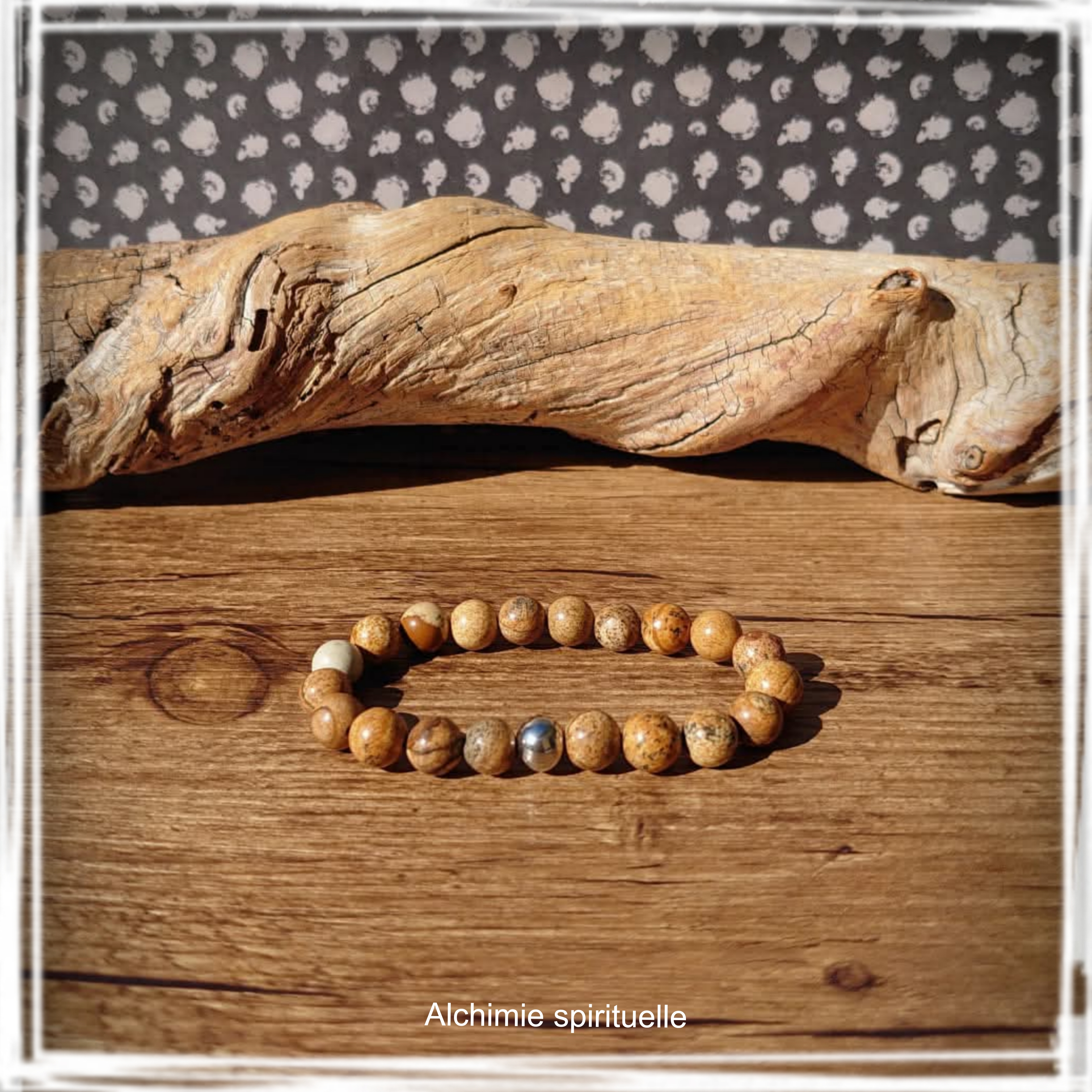 Bracelet Jaspe paysage (8mm)