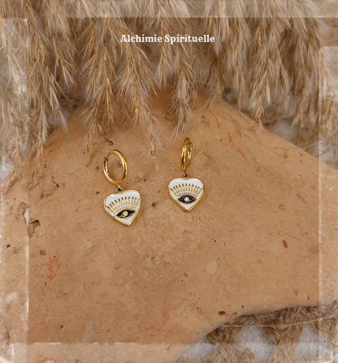 Boucles d'oreilles Cœur Œil de protection