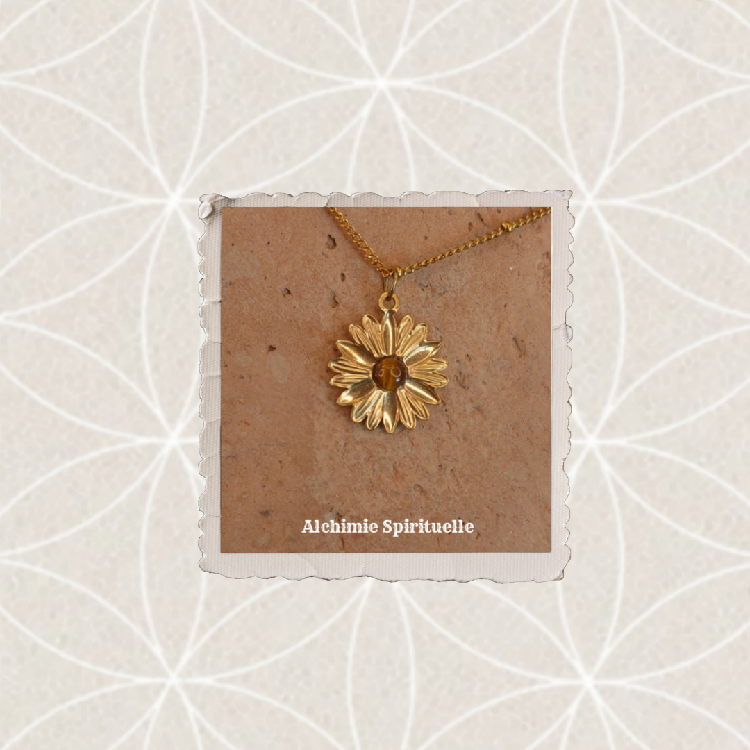 Collier Fleur Œil de tigre