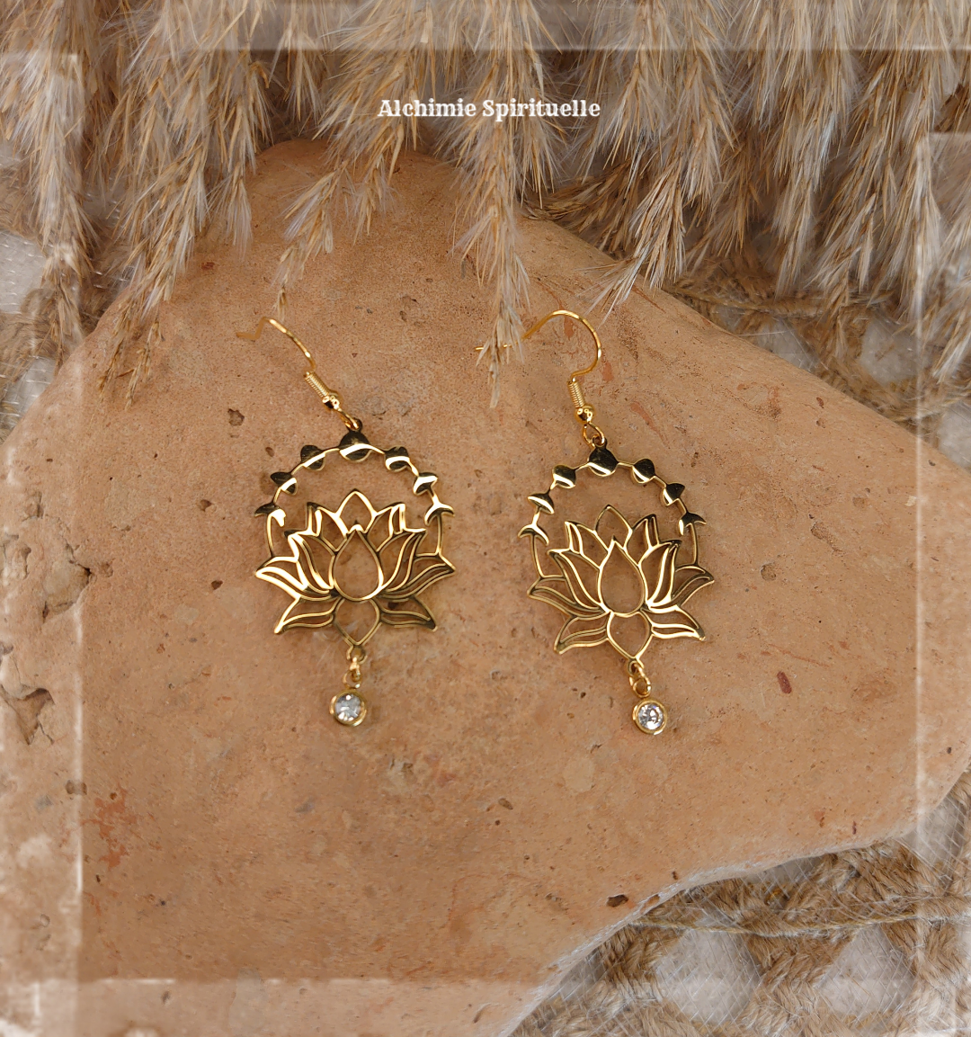 Boucles d'oreilles Fleur de Lotus
