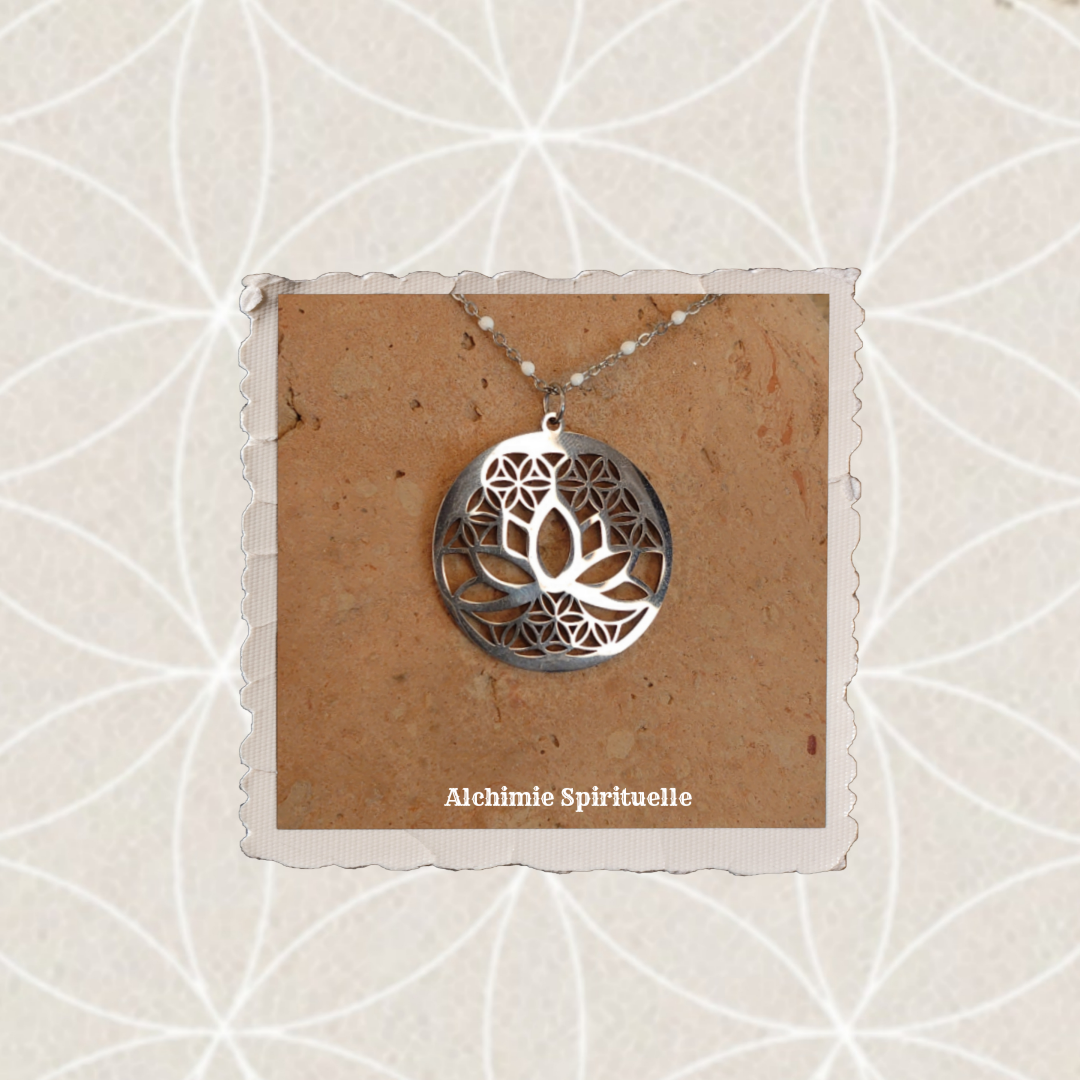 Collier Fleur de vie et Lotus
