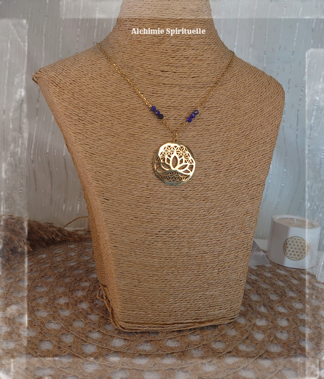 Collier Fleur de vie et Lotus