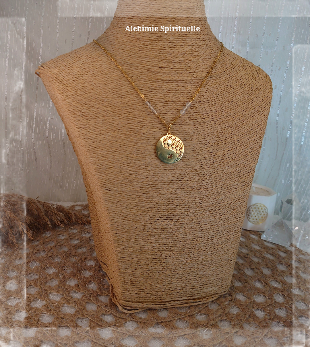 Collier Fleur de vie et Yin Yang