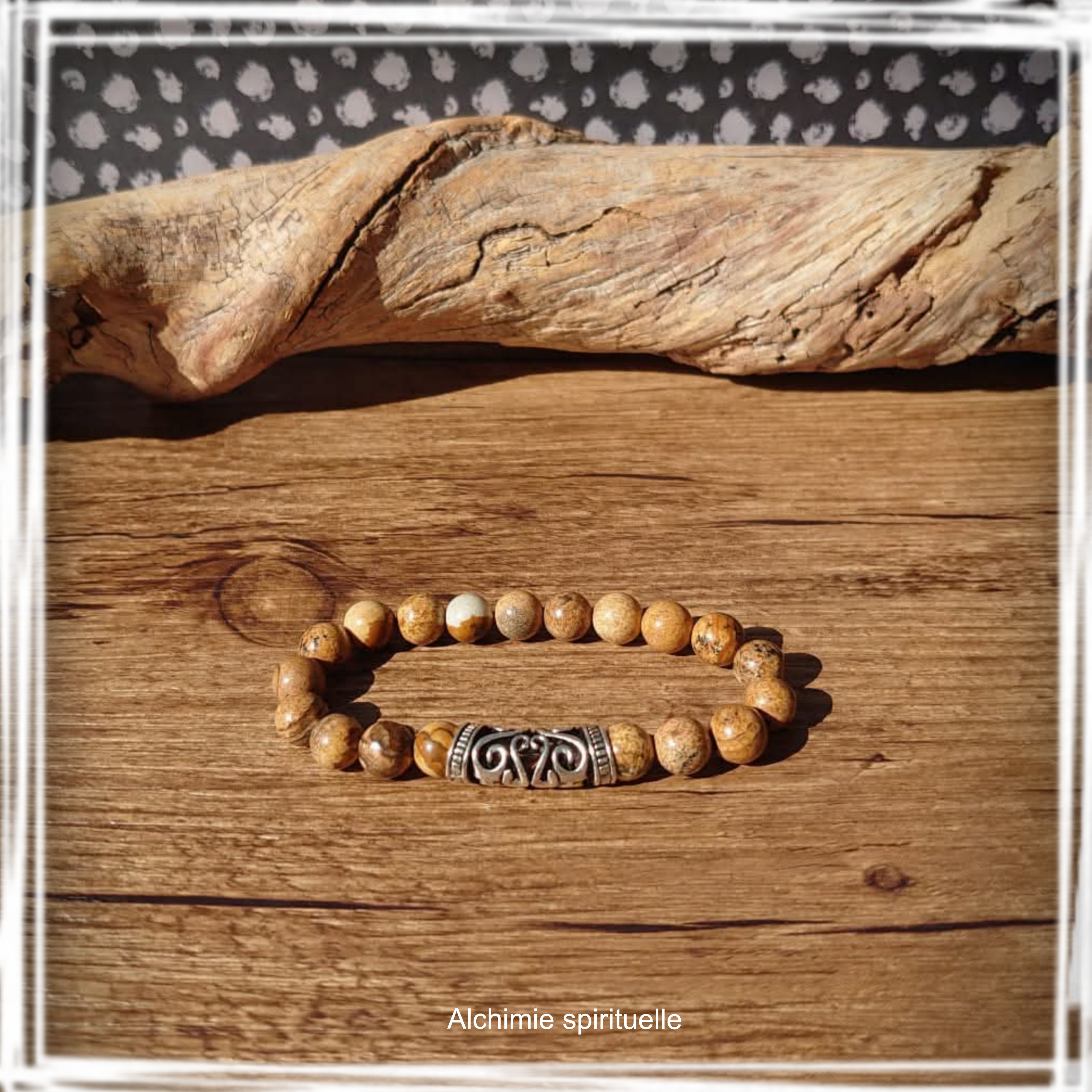 Bracelet Jaspe paysage (8mm)