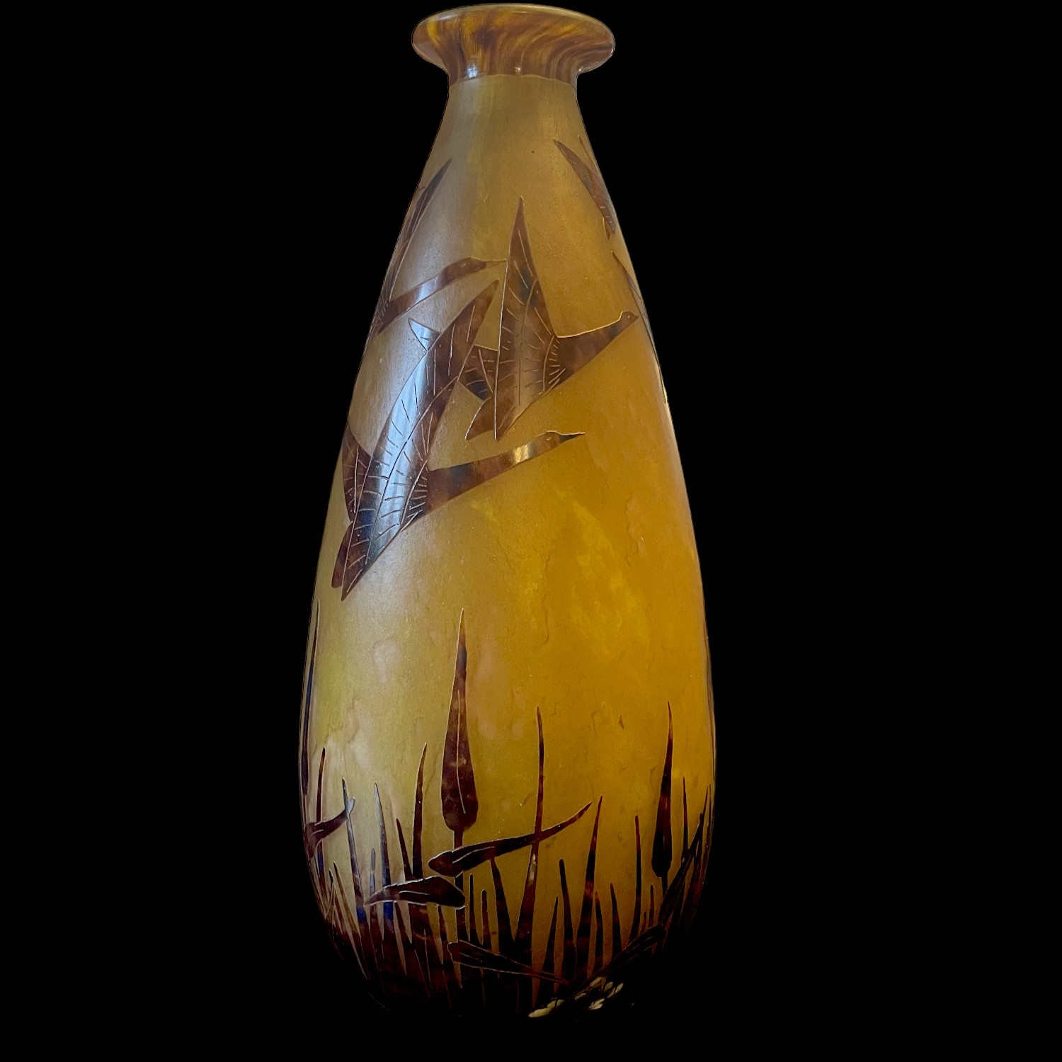 Vase au décor Halbrans Le Verre Français 