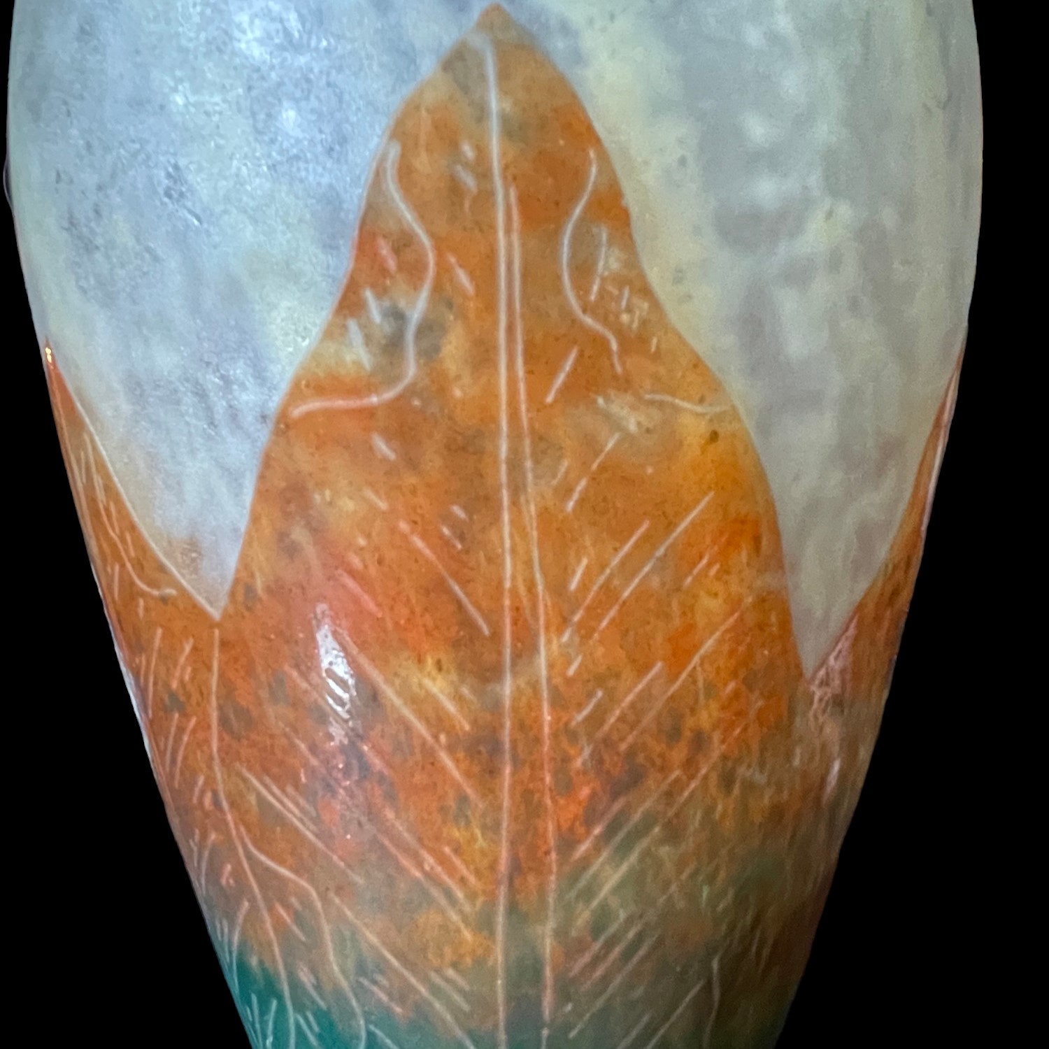 Vase Charles Schneider aux feuilles d'oseille
