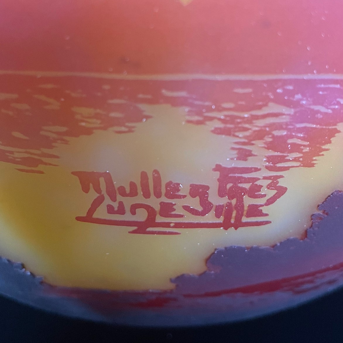 Grand vase Muller au paysage lacustre