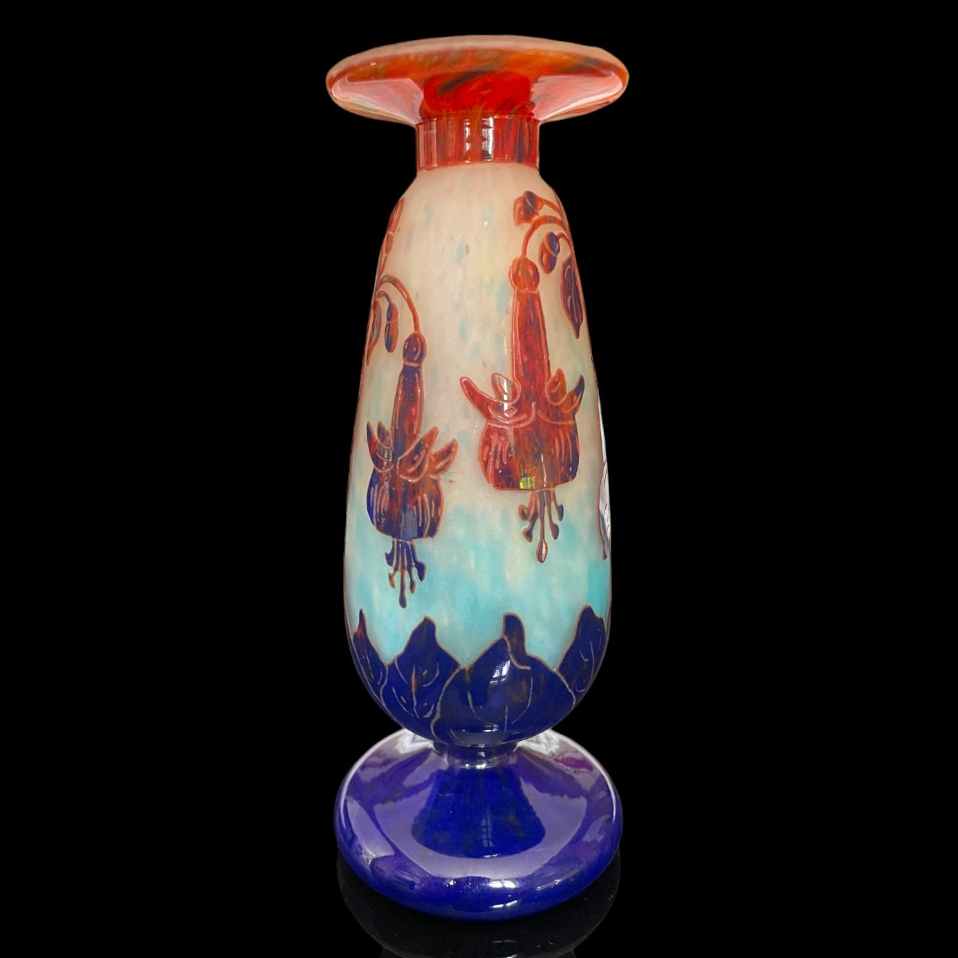 Petit vase Le verre Français aux Fuschias