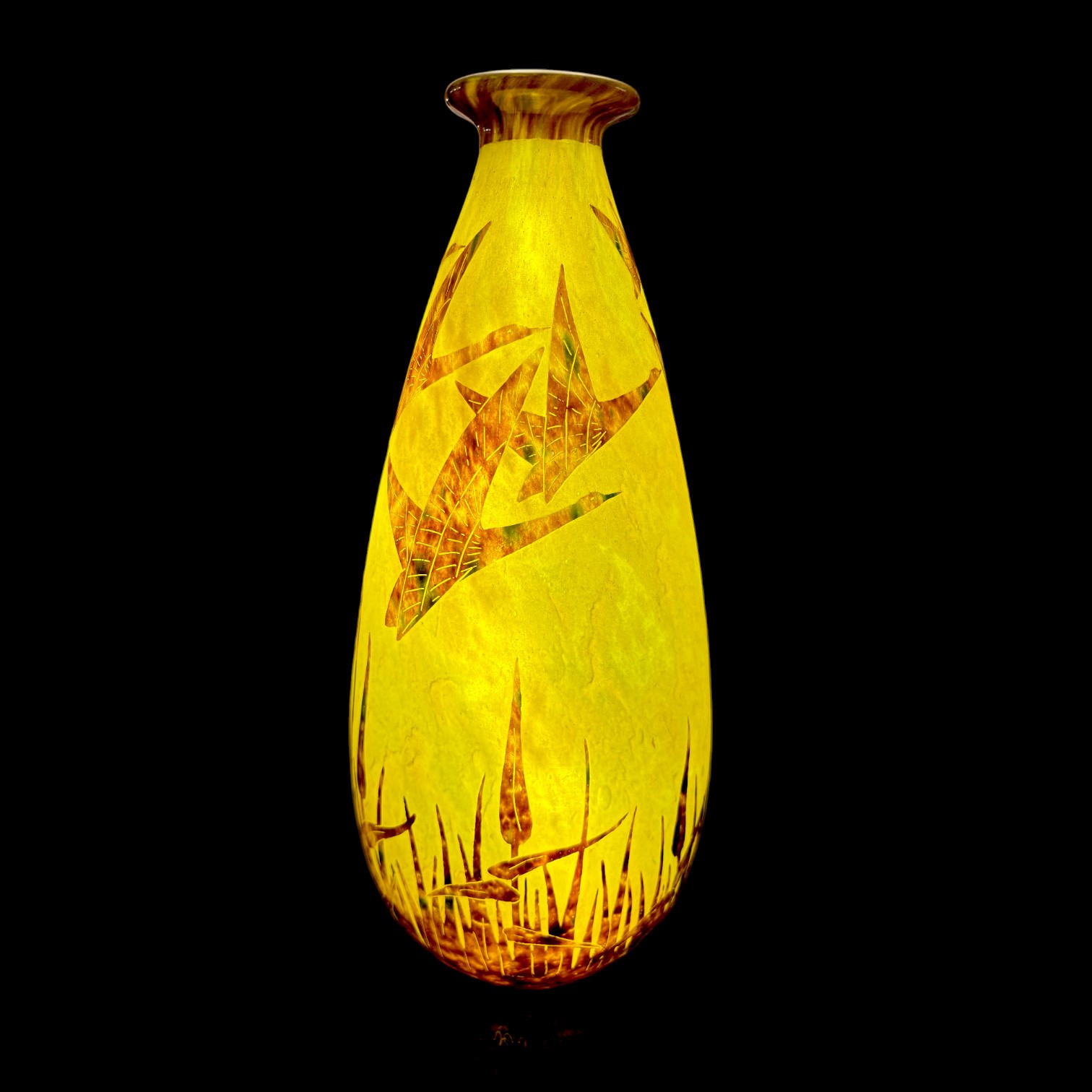 Vase au décor Halbrans Le Verre Français 