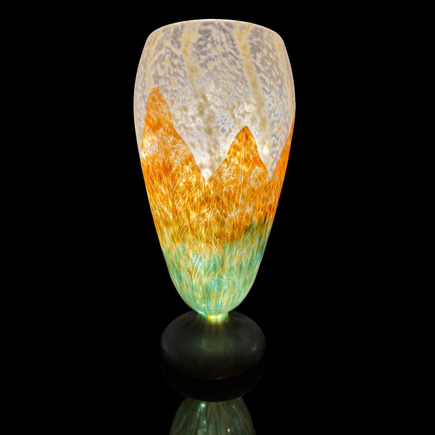 Vase Charles Schneider aux feuilles d'oseille