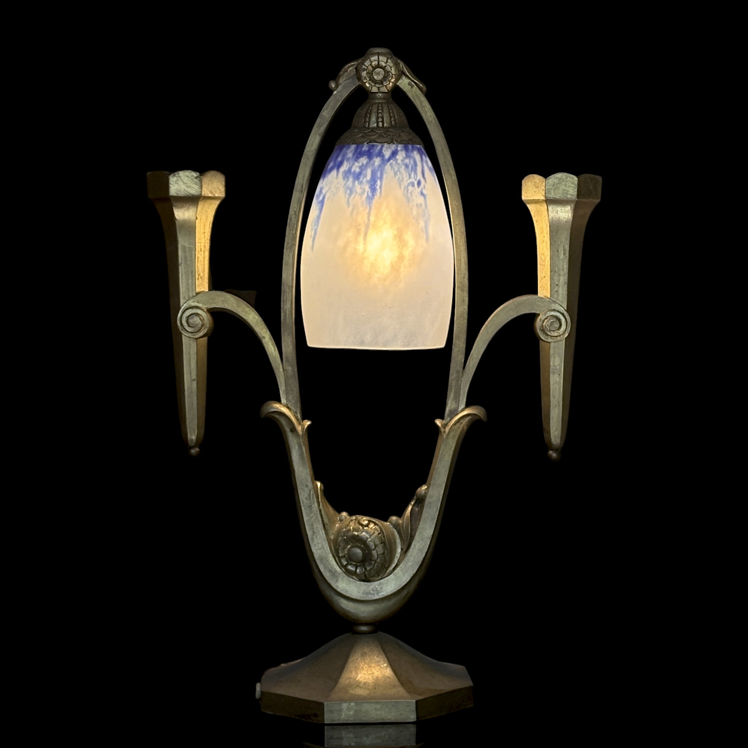 Lampe Daum Freres à 2 chandeliers