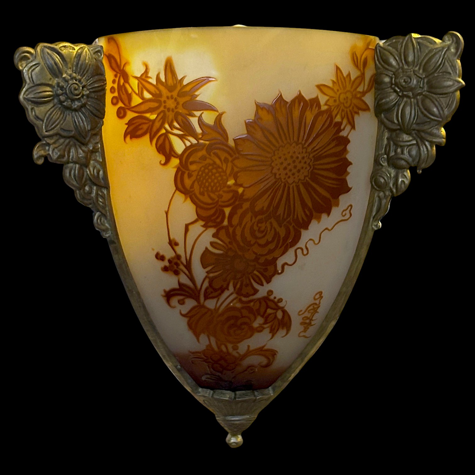 Paire d'appliques d'angle Art Nouveau Gallé