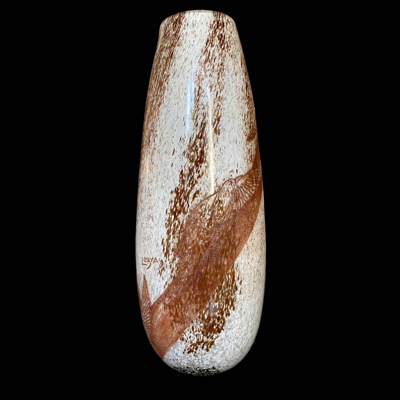 Grand Vase Art Déco Legras aux oiseaux