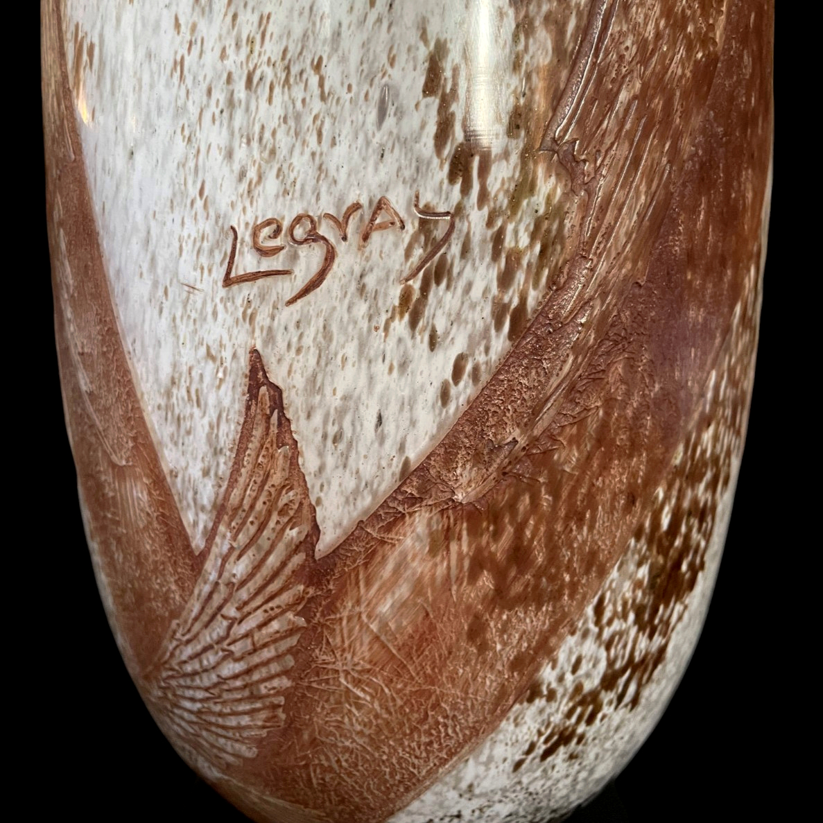 Grand Vase Art Déco Legras aux oiseaux