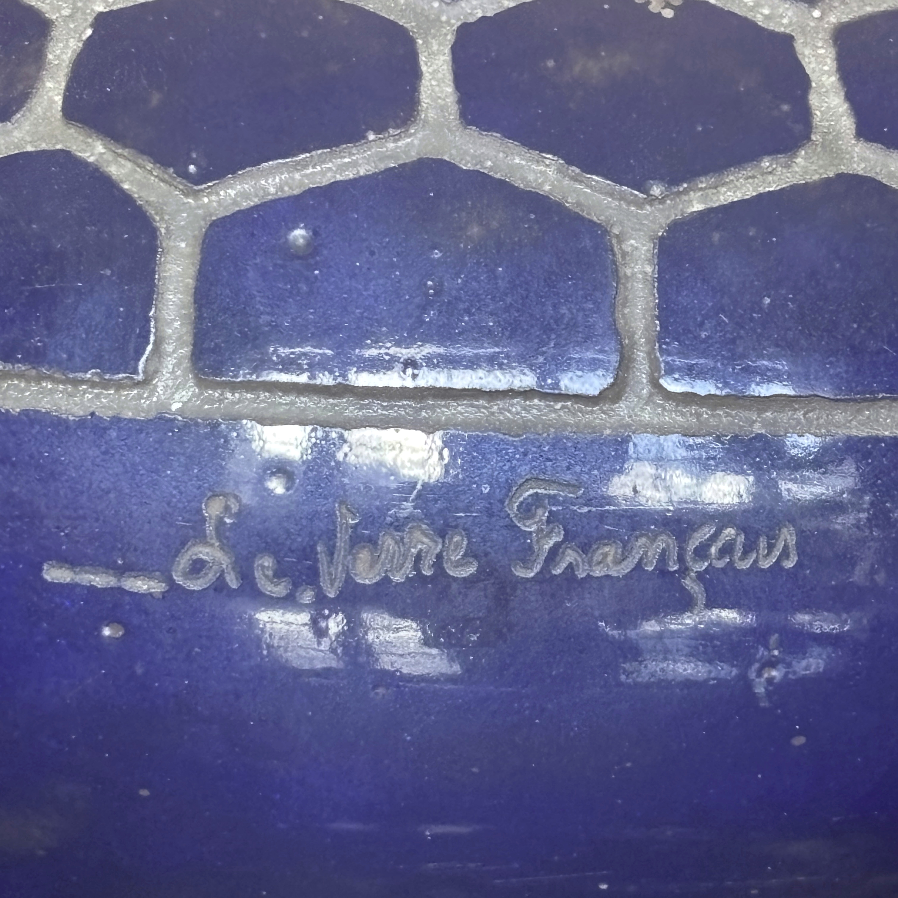 Grand vase Art Déco aux figues du Verre Français