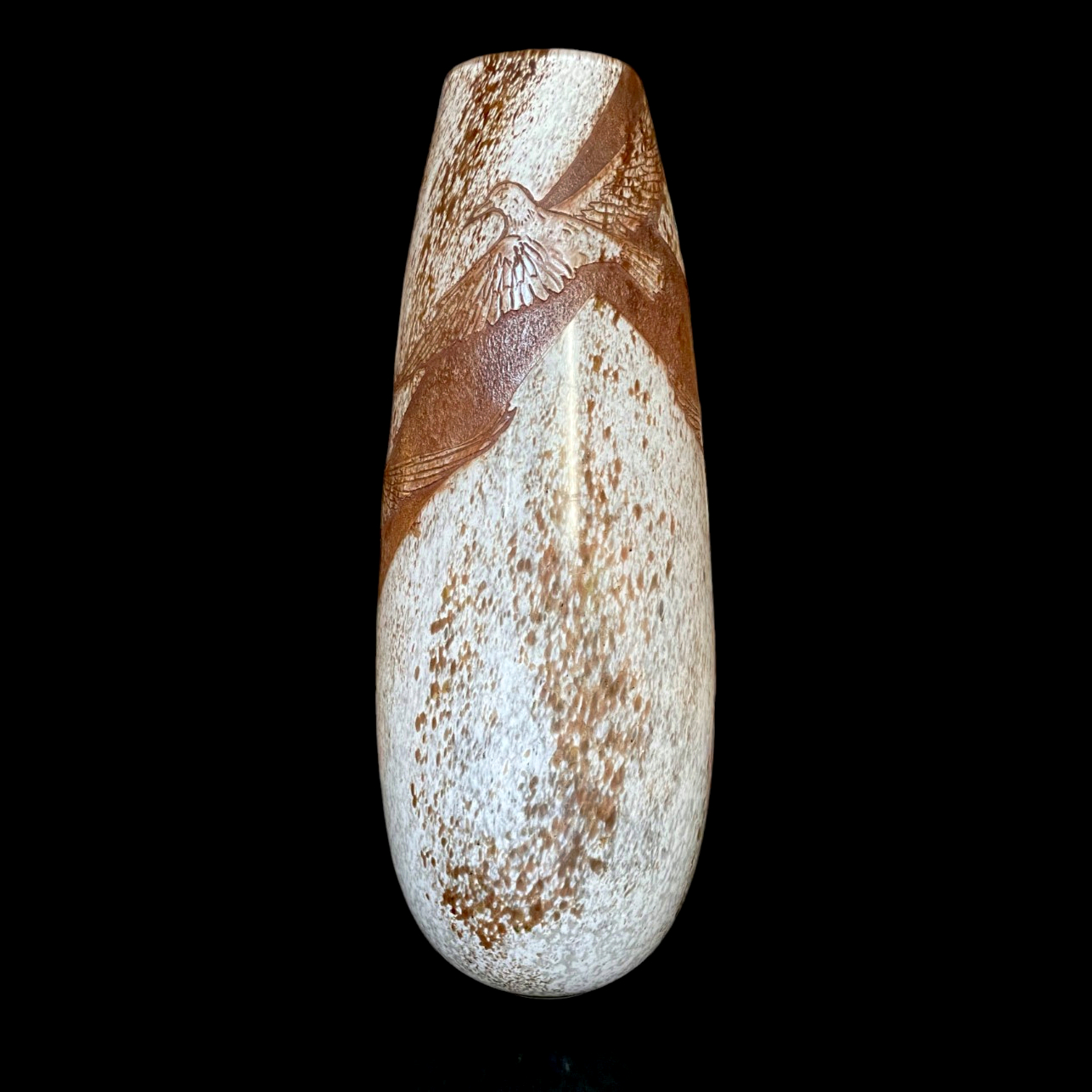 Grand Vase Art Déco Legras aux oiseaux