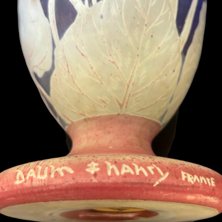Vase Art Nouveau aux cinéraires de Daum