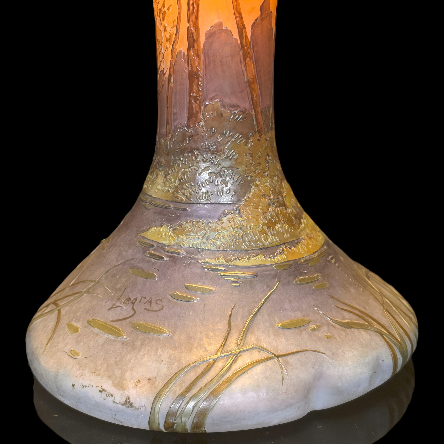 Grande lampe Art Nouveau Legras 1910