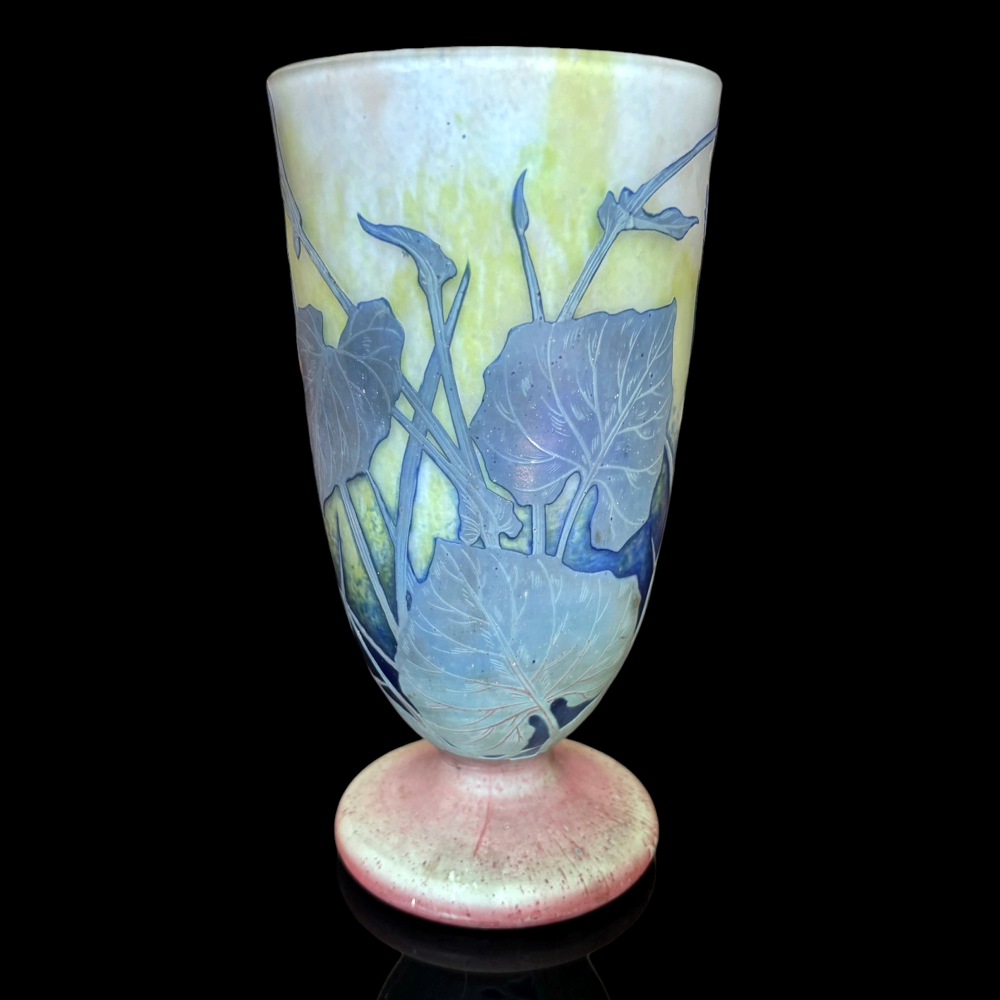 Vase Art Nouveau aux cinéraires de Daum