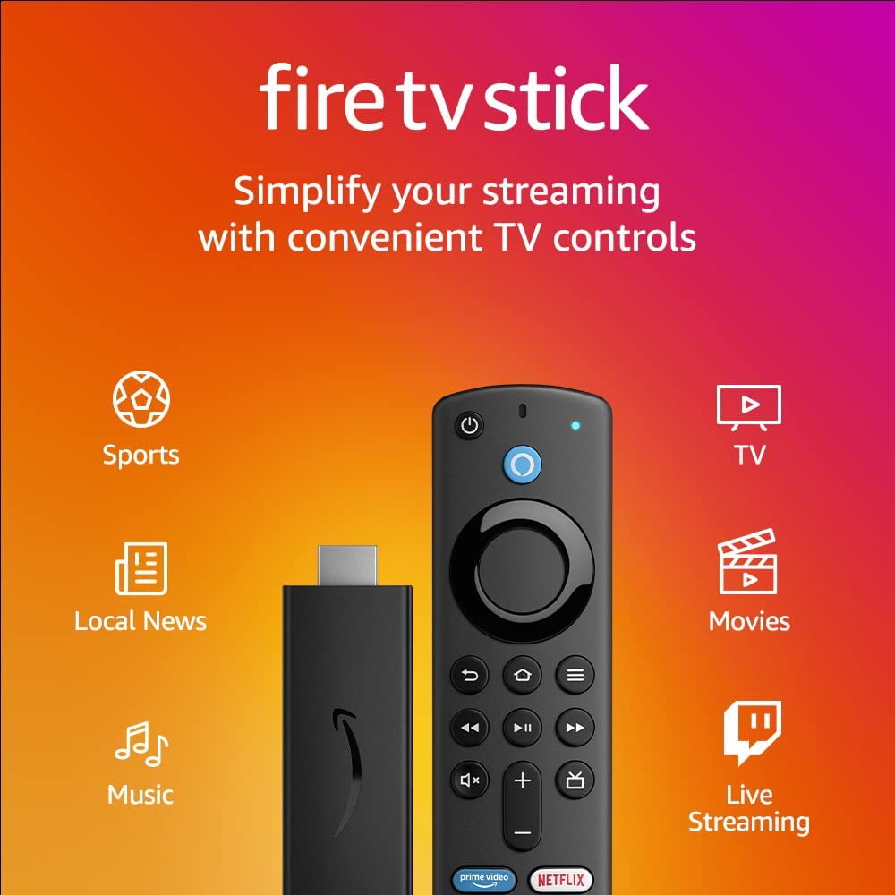 Amazon Fire TV Stick with Alexa Voice Remote (includes TV controls)
