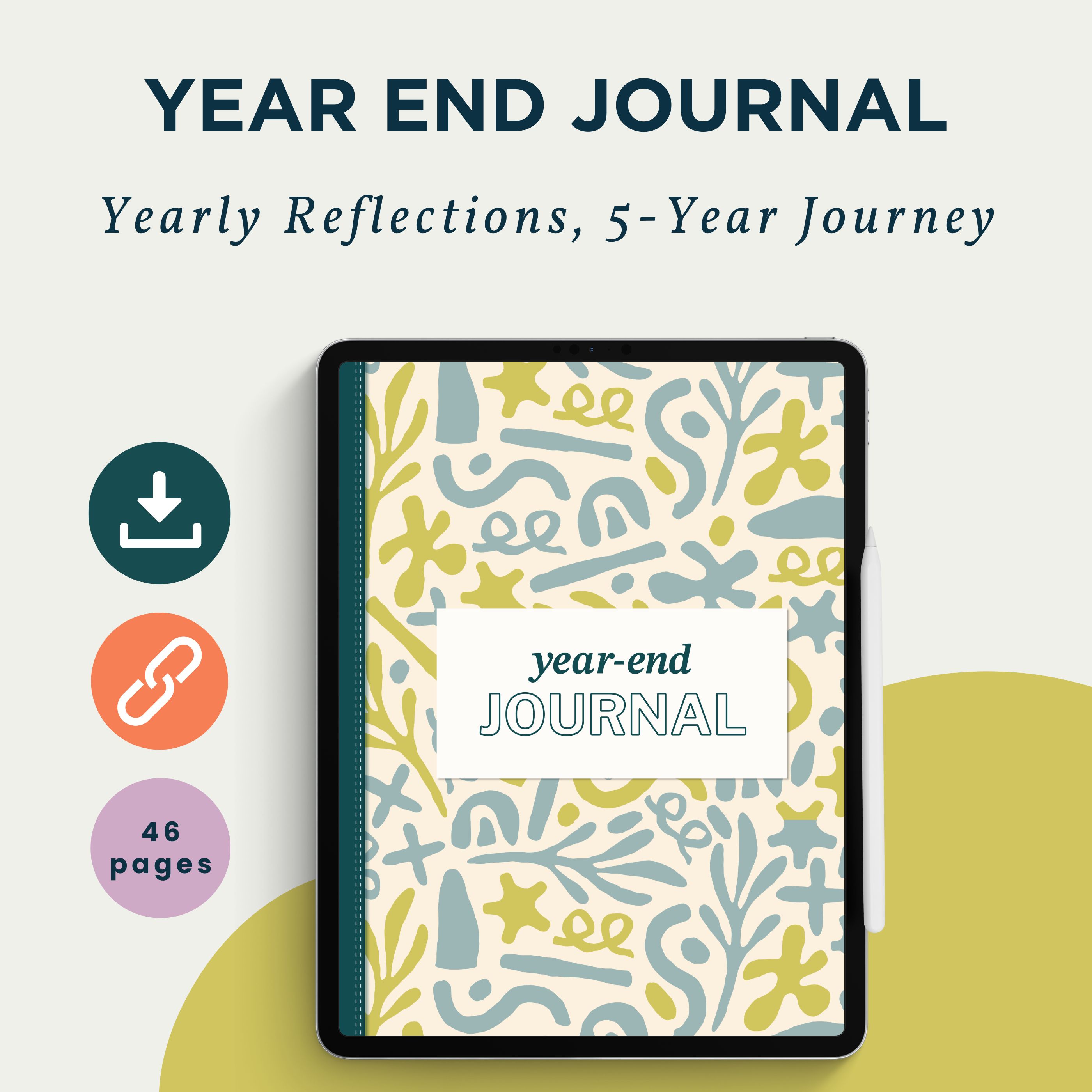 5-Year Reflection Journal | Yearly Review & Self-Reflection Planner 