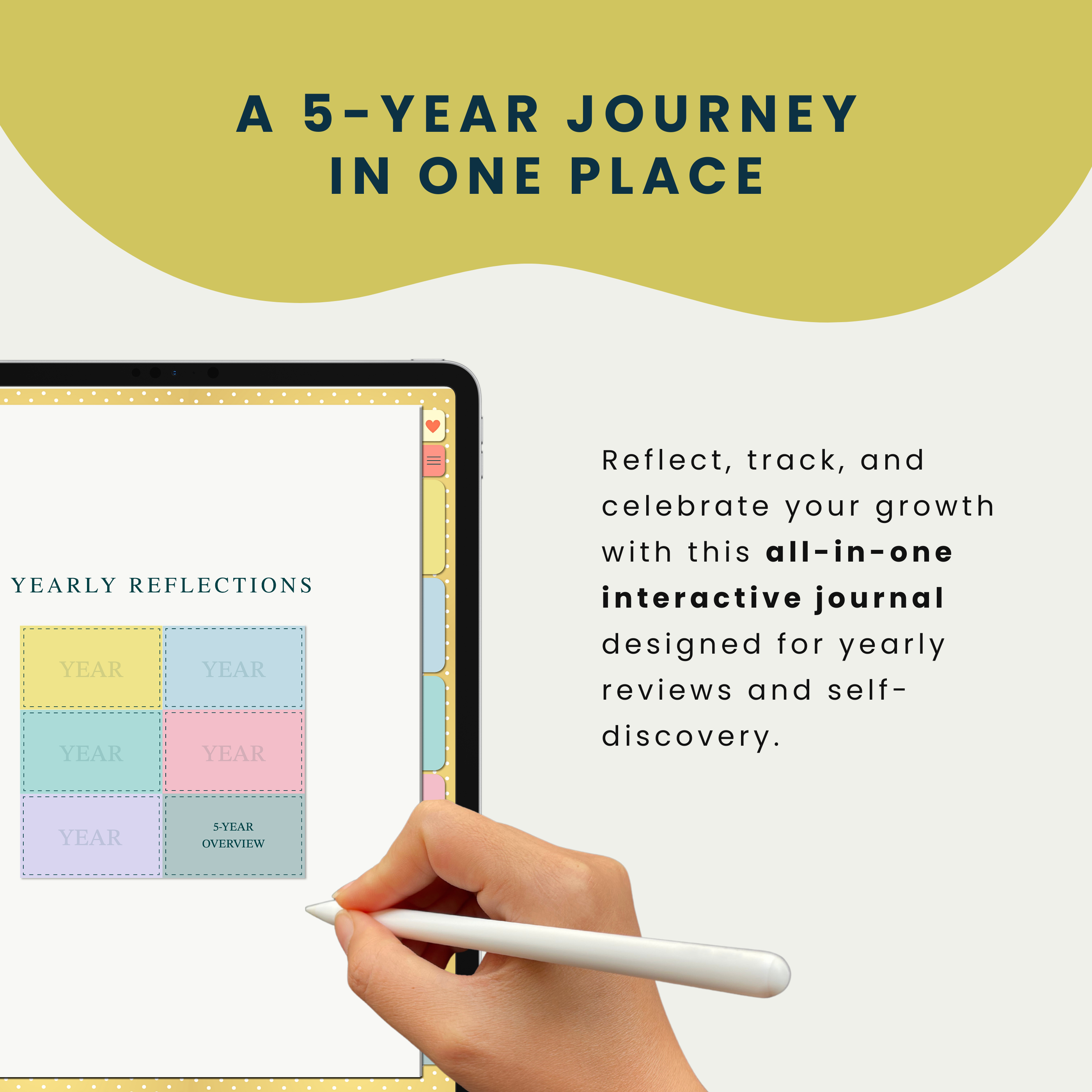 5-Year Reflection Journal | Yearly Review & Self-Reflection Planner 