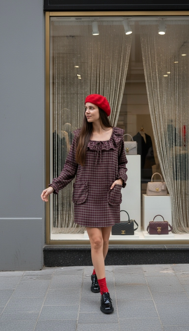 Languota suknelė - bordo 