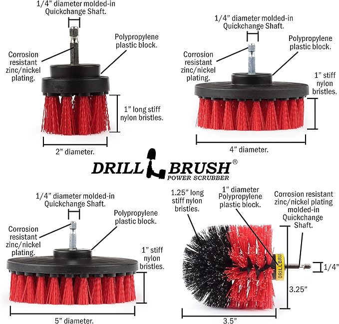 Drill brush 4 Piece Nylon Power Brush 