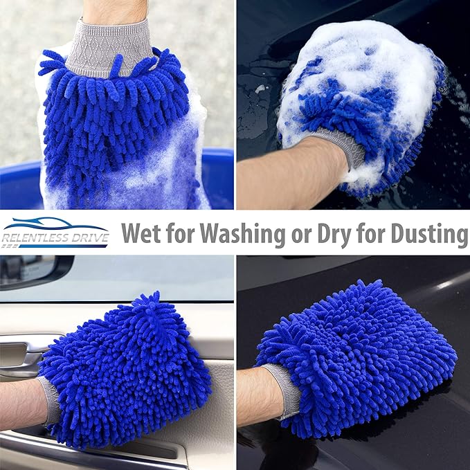 Drive Car Wash Mitt & Works as Car Wash Sponge