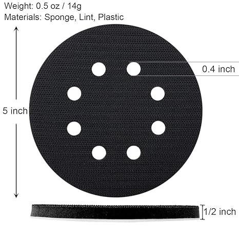 5 Inch 8+1 Hole Hook & Loop  Sponge Cushion Interface Buffer Pad