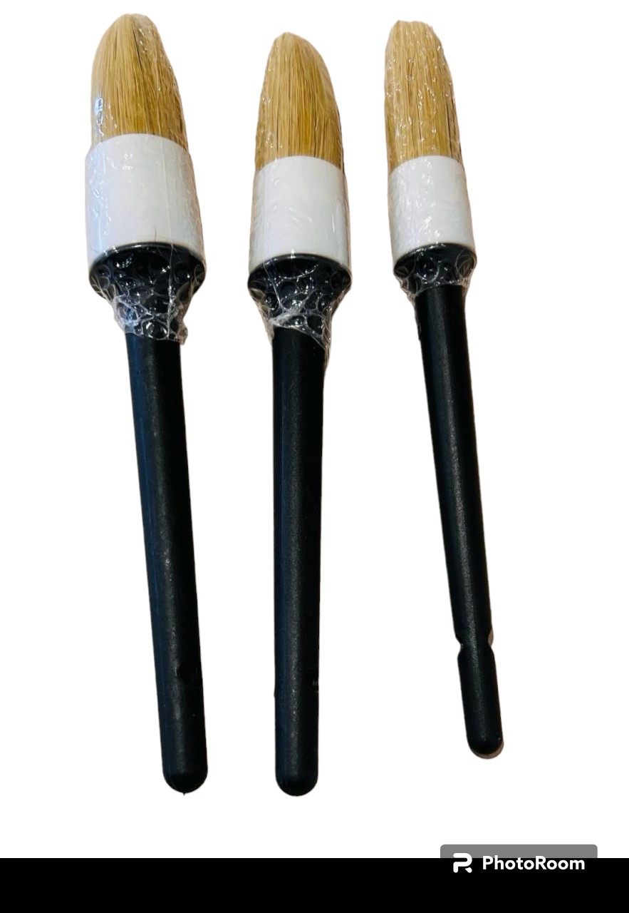 3Pcs Car Detailing Brush/ Soft Boar Hair Detail Brush