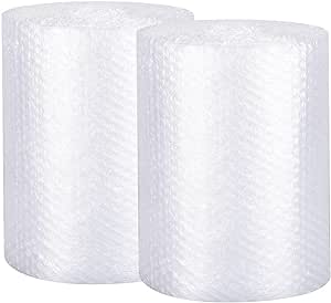Bubble Cushioning Wrap Rolls 2-Pack, 19 in 19 Inchx72 Feet Total (white)