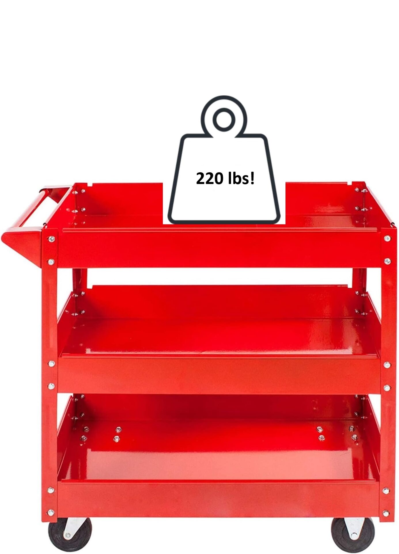 Prograde 3-Shelf Red Service Cart