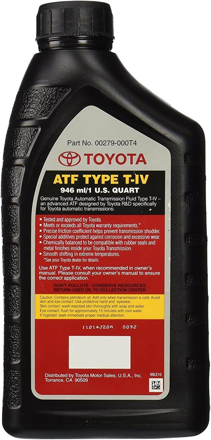 Toyota ATF Type T-IV Transmission Fluid, 6-Pack