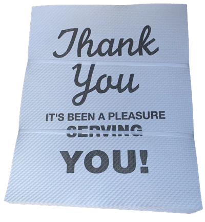 CB Floor Mat Paper Thank You! (250 pieces per pack)