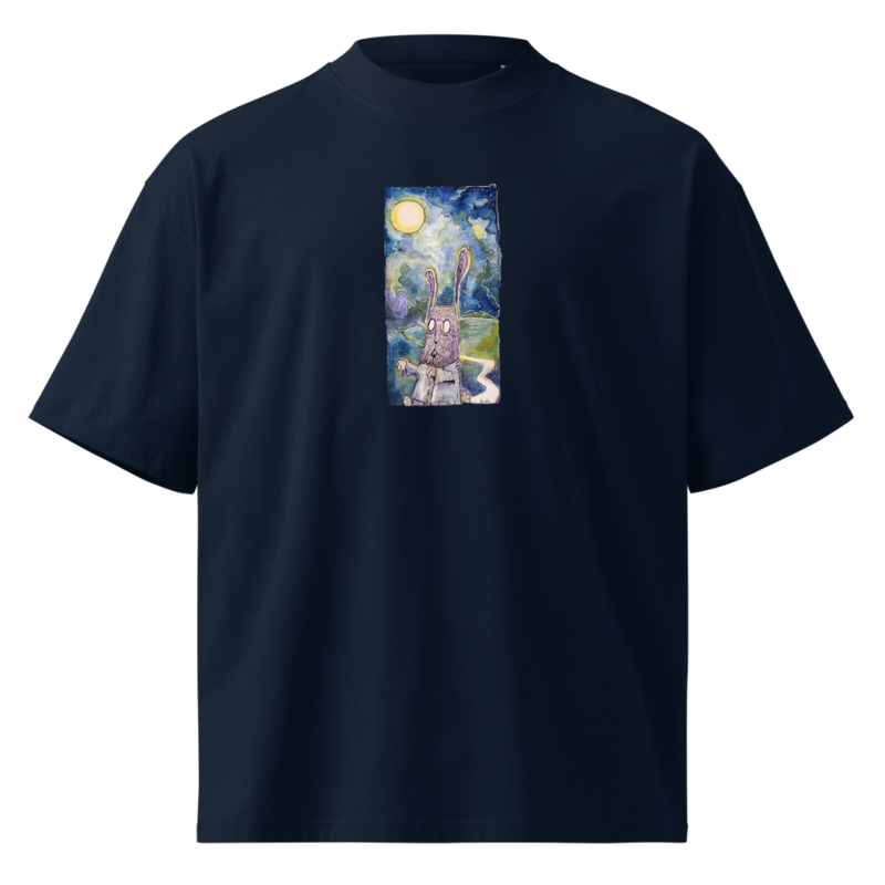 Unisex organic oversized high neck t-shirt