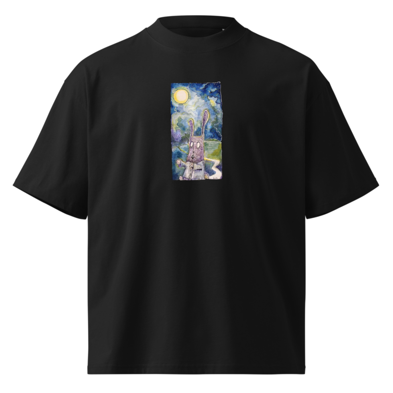 Unisex organic oversized high neck t-shirt