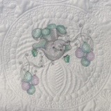 Personalised embroiderd  baby quilt purple border
