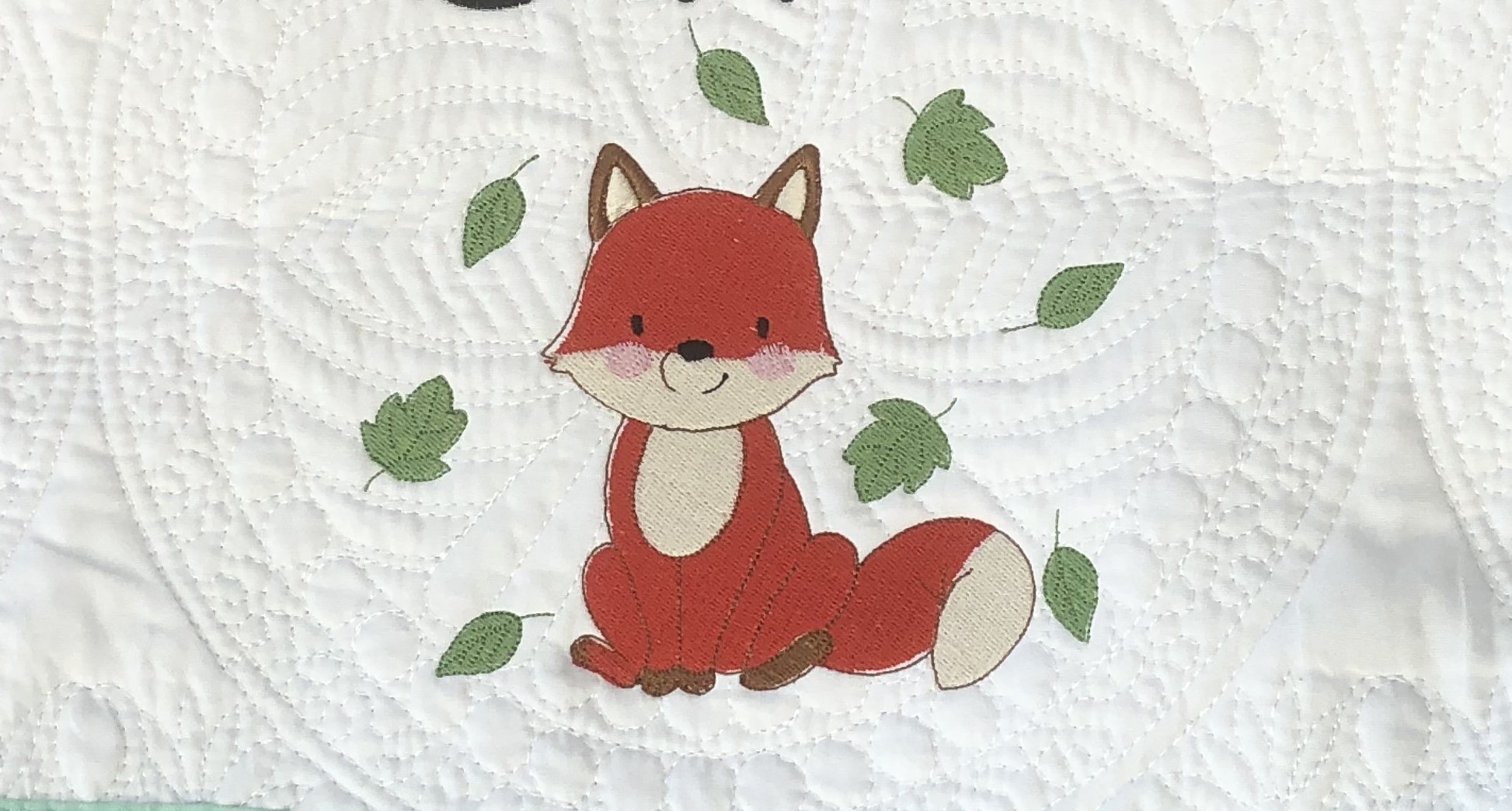 Personalised embroiderd  baby quilt grey border