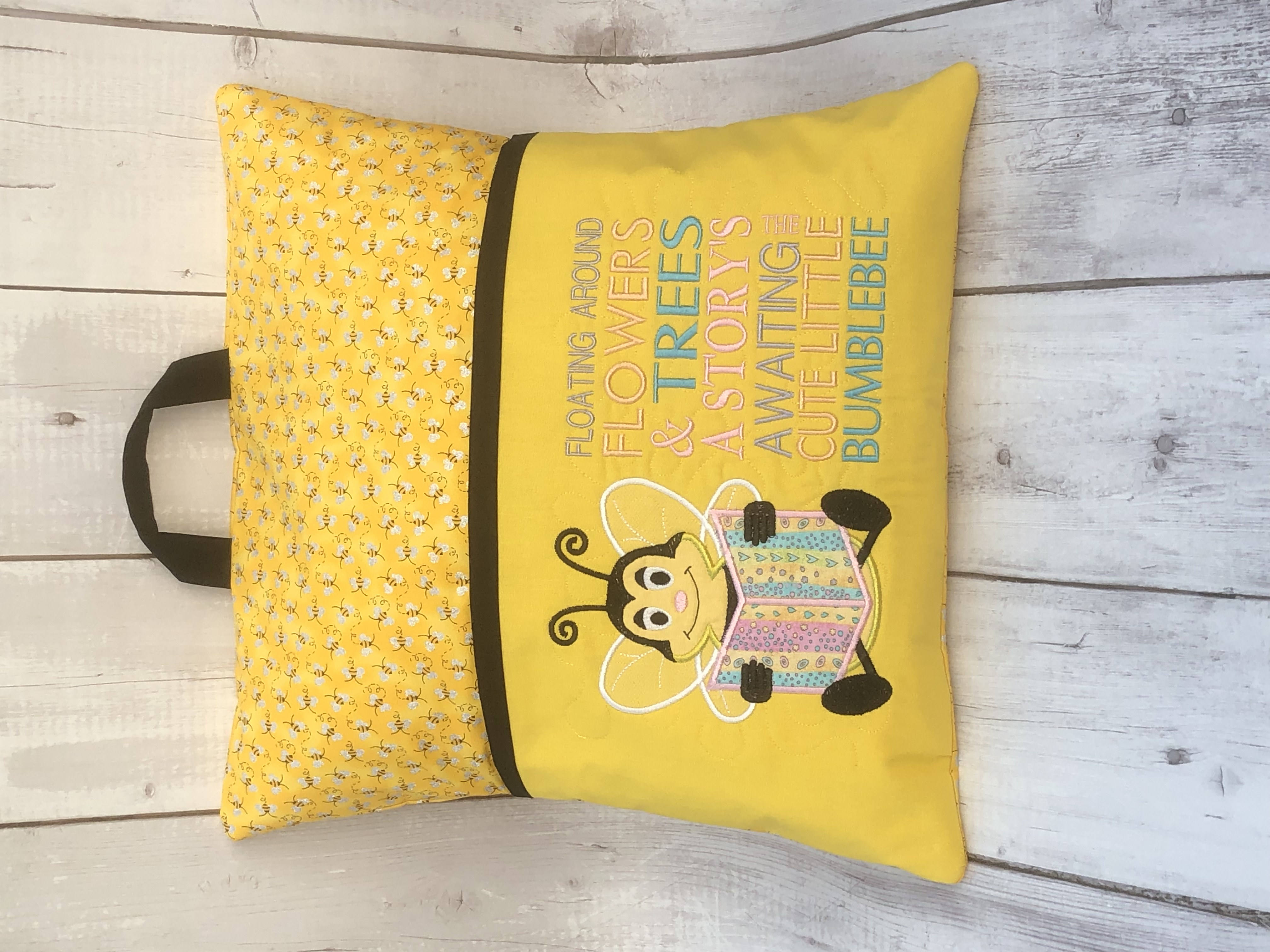 Bee reading pillow
