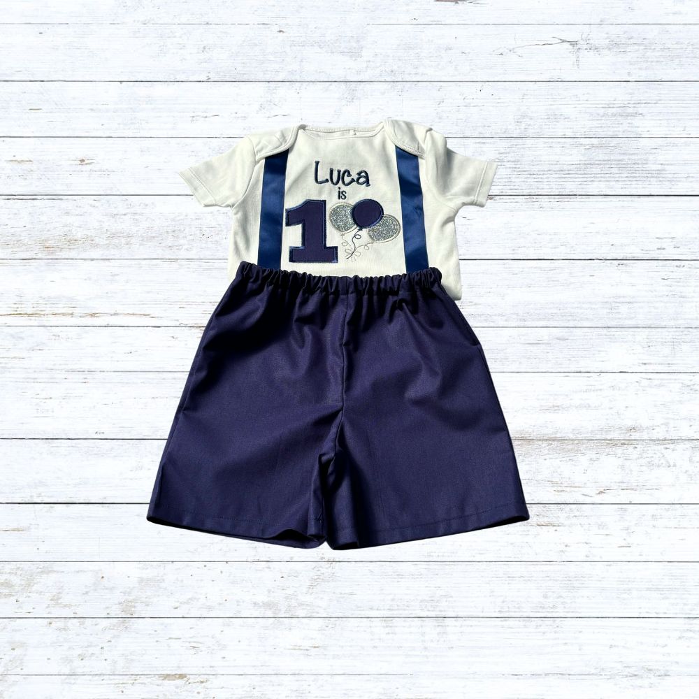 Boys balloon birthday outfit