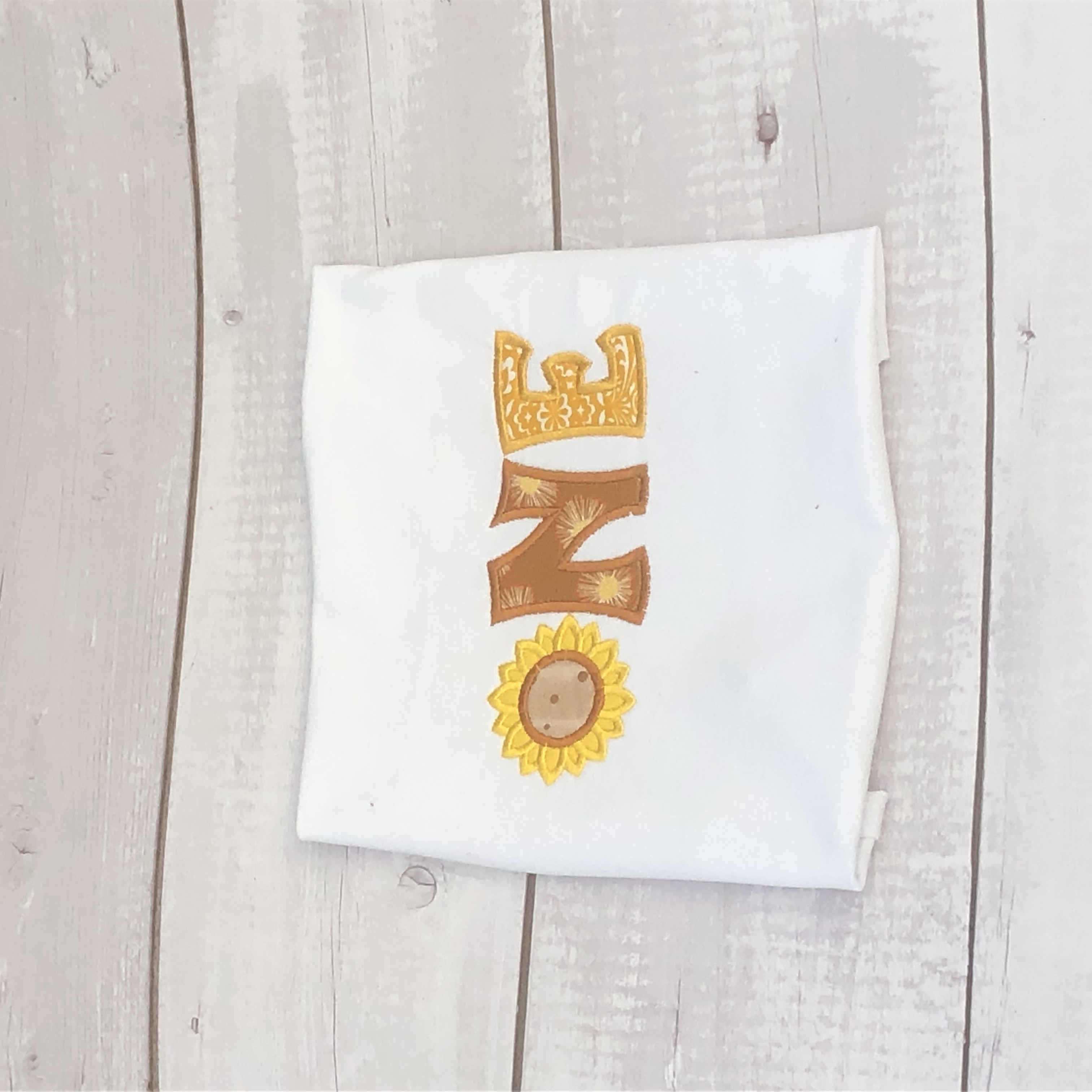 Girls sunflower  bummies birthday outfit