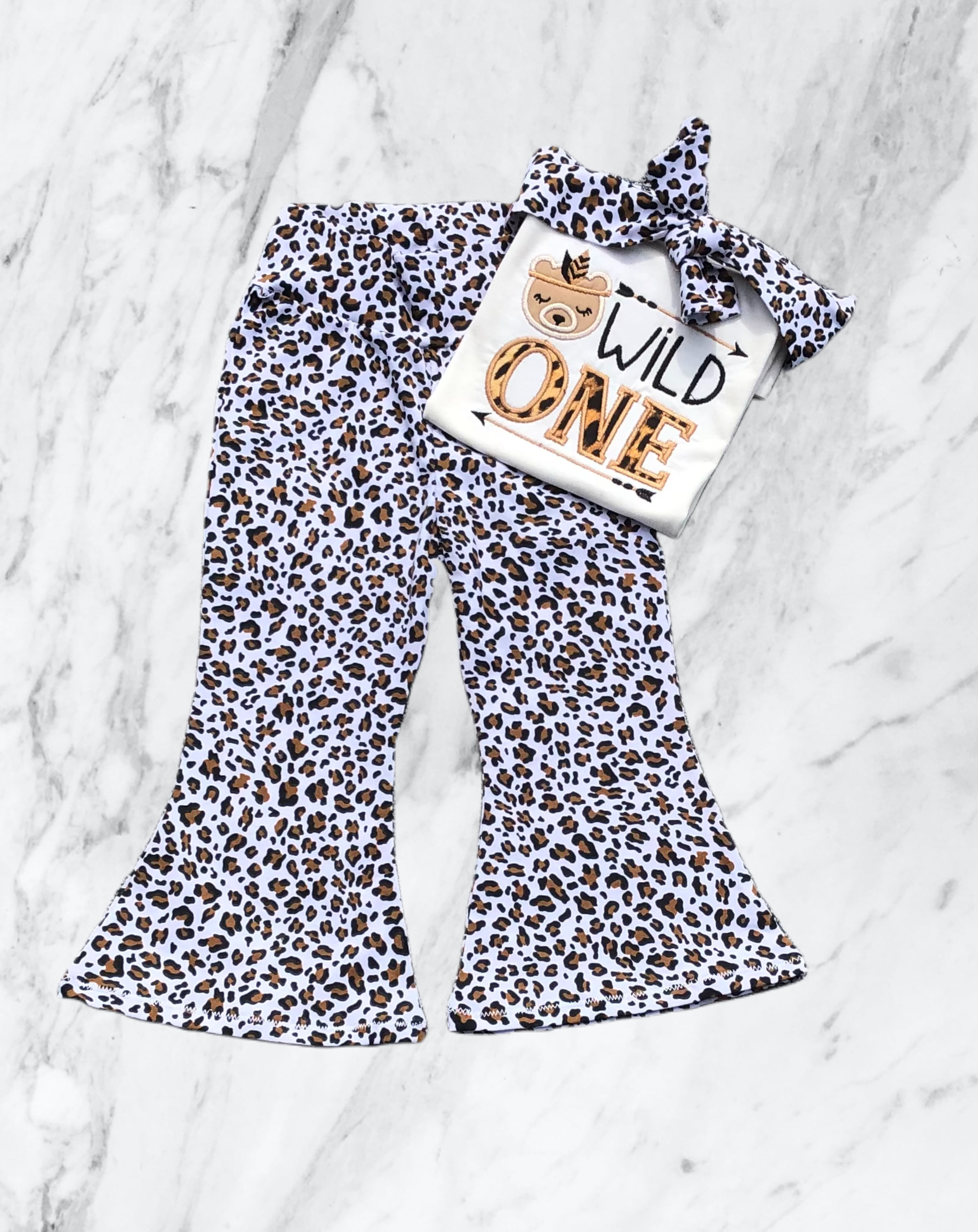 Girls wild one bell bottom birthday outfit