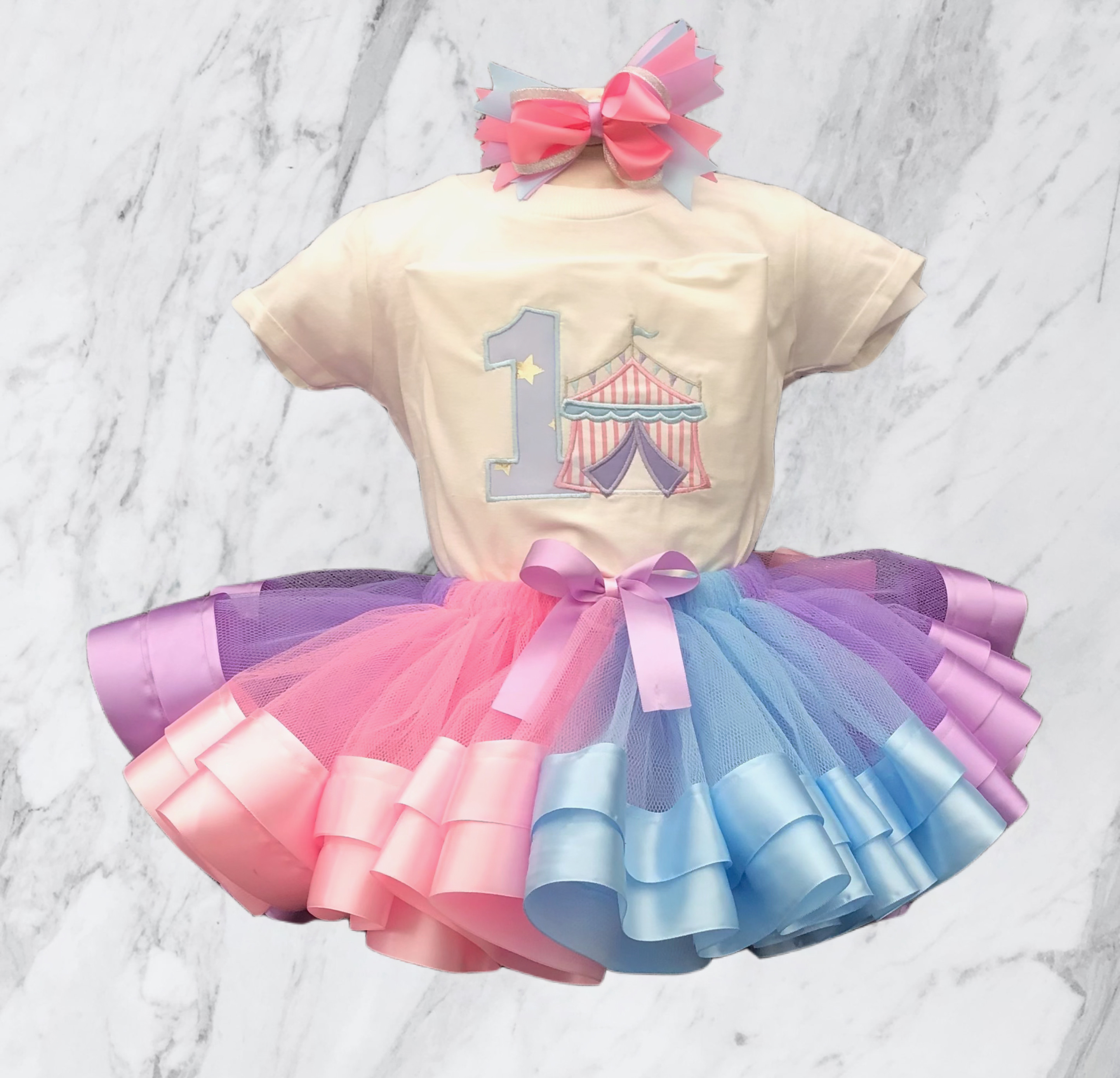 Personalised girls circus birthday outfit - pastel