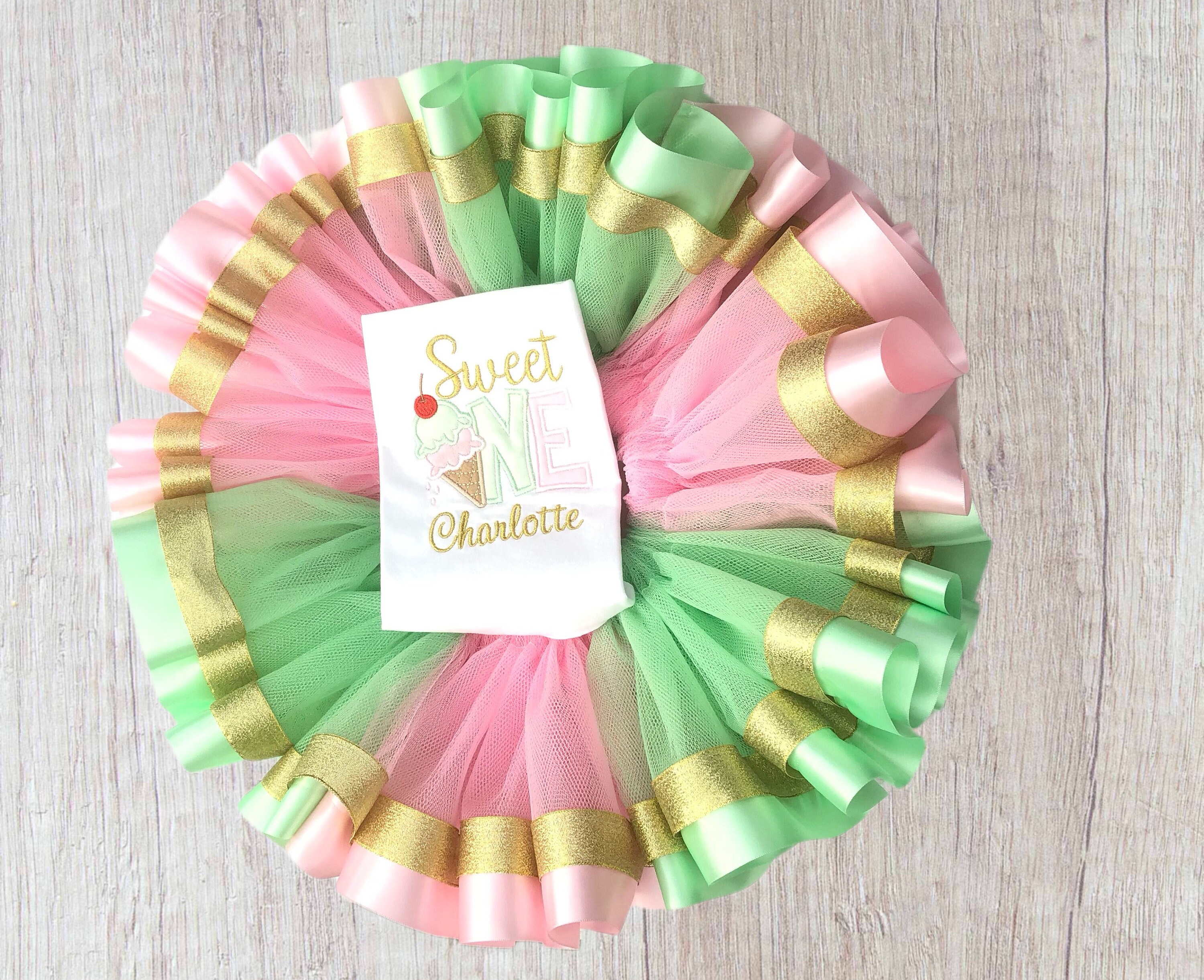 Personalised girls sweet one birthday outfit