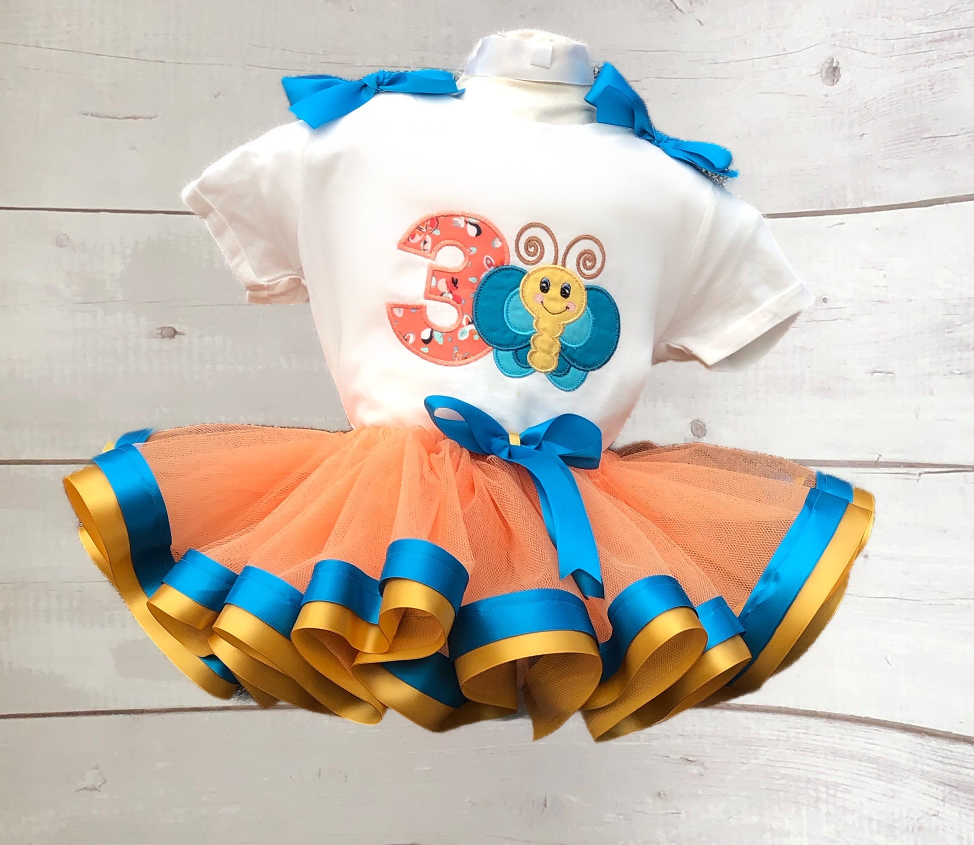 Personalised girls butterfly birthday outfit